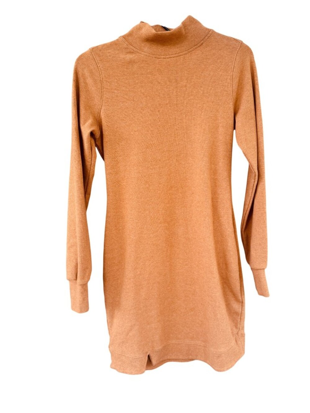 The Normal Brand Womens Rust Mock Neck Long Sleeve Tunic Cotton Knit Top Size S
